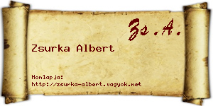 Zsurka Albert névjegykártya